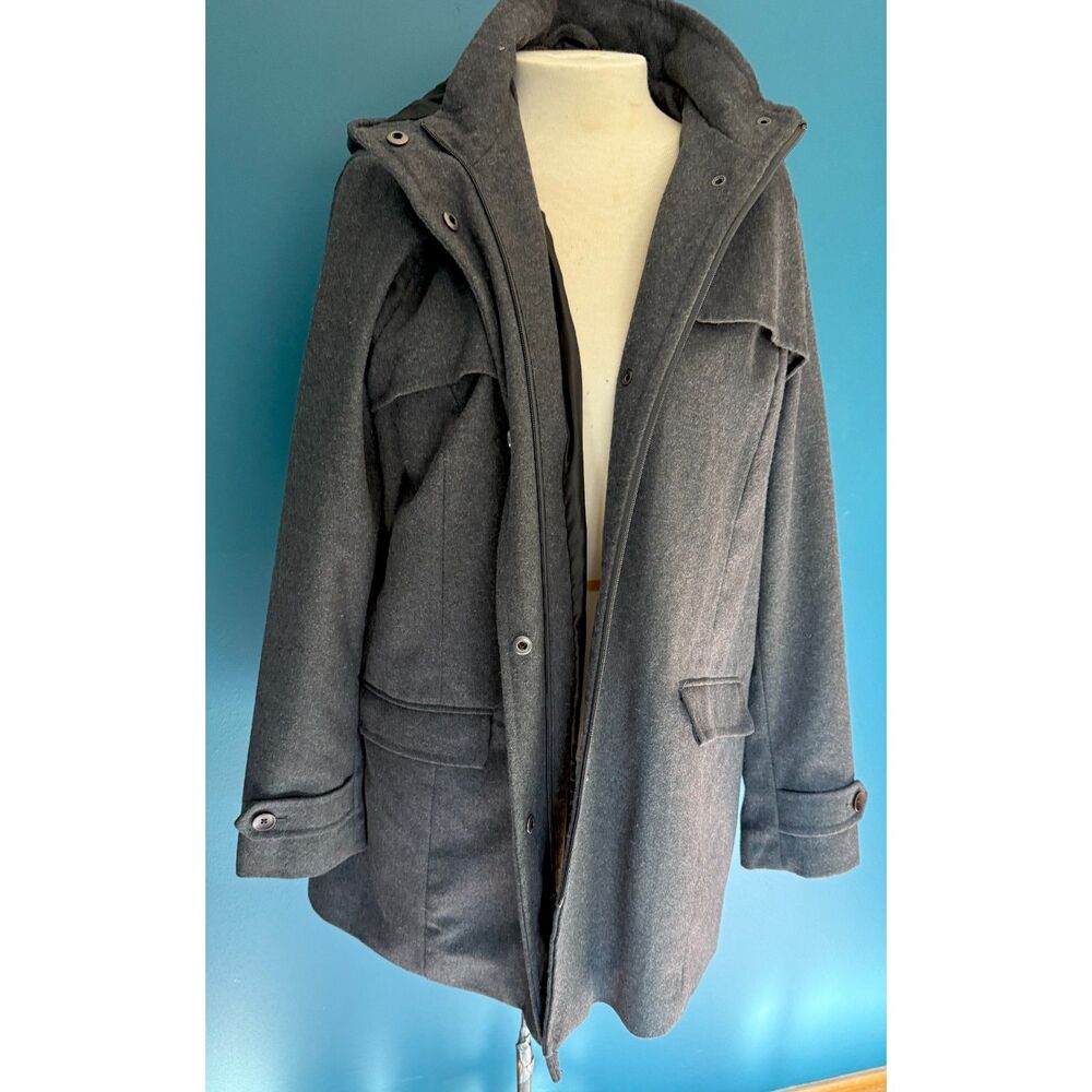 Target A New Day Gray Wool Blend Women’s Coat Jacket Size XXL With Hood